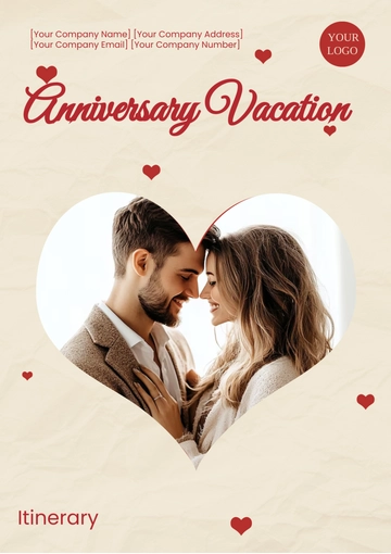 Free Anniversary Vacation Itinerary Template to Edit Online