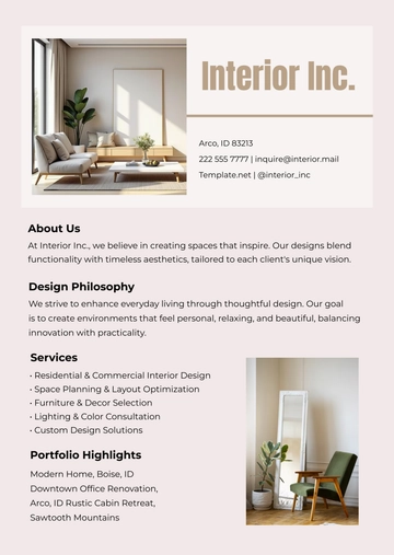 Free Creative One Page Profile Template to Edit Online