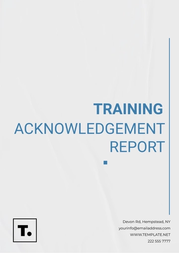 Free Training Acknowledgement Report Template to Edit Online