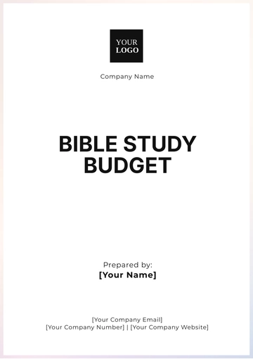 Free Bible Study Budget Template to Edit Online