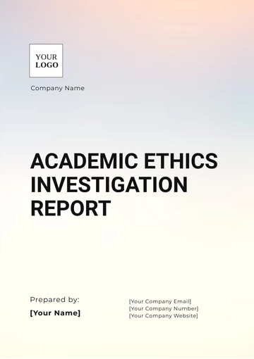 Free Academic Ethics Investigation Report Template to Edit Online