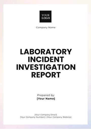 Free Laboratory Incident Investigation Report Template to Edit Online