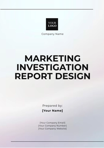 Free Marketing Investigation Report Design Template to Edit Online