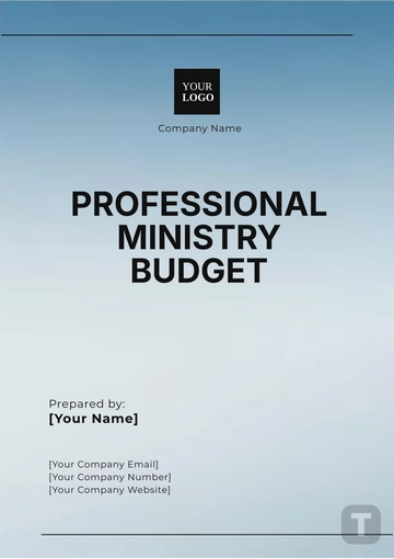 Free Professional Ministry Budget Template to Edit Online