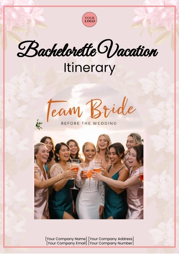 Free Bachelorette Vacation  Itinerary Template to Edit Online