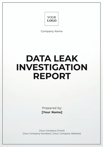 Free Data Leak Investigation Report Template to Edit Online