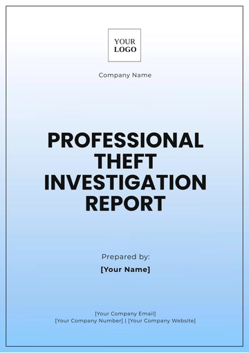 Free Professional Theft Investigation Report Template to Edit Online