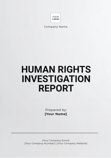 Free Human Rights Investigation Report Template to Edit Online