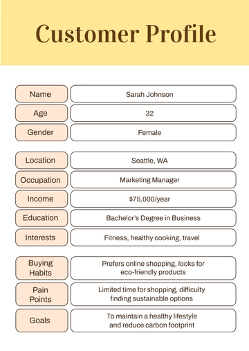 Free Customer Profile Template to Edit Online