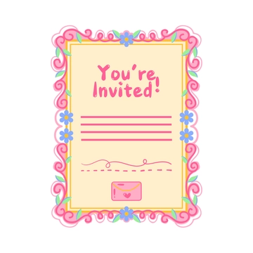 Free Cute Invitation Clipart to Edit Online