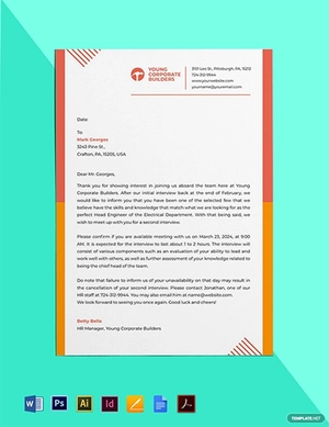 Second Interview Invitation Template