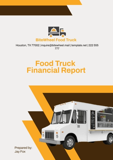 Free Food Truck Financial Report Template to Edit Online