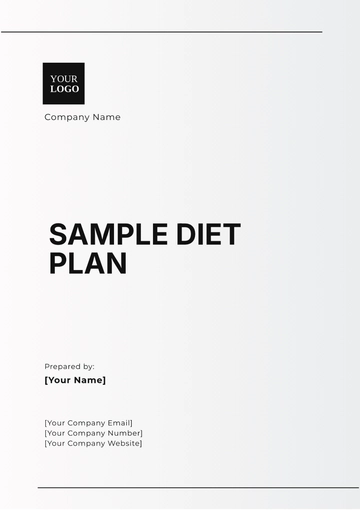 Free Sample Diet Plan Template to Edit Online