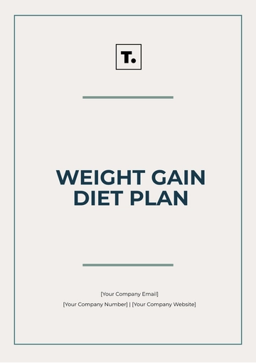 Free Weight Gain Diet Plan Template to Edit Online