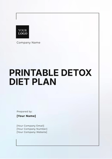 Free Printable Detox Diet Plan Template to Edit Online