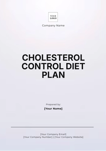 Free Cholesterol Control Diet Plan Template to Edit Online