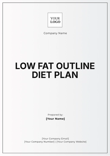 Free Low Fat Outline Diet Plan Template to Edit Online