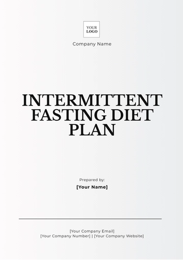 Free Intermittent Fasting Diet Plan Template to Edit Online
