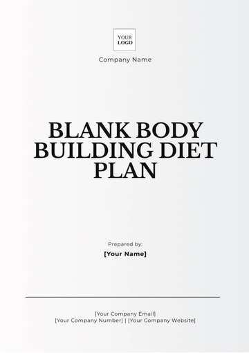 Free Blank Bodybuilding Diet Plan Template to Edit Online