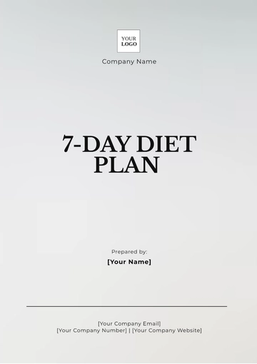 Free 7-Day Diet Plan Template to Edit Online