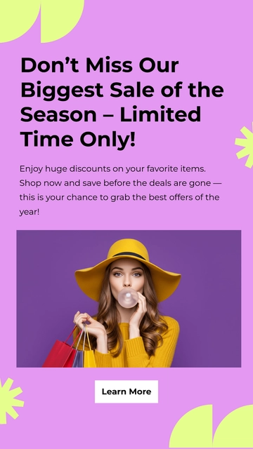 Free Sale Instagram Story Template to Edit Online