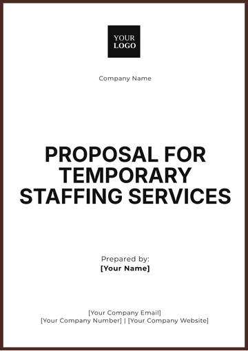 Free Proposal for Temporary Staffing Services  Template to Edit Online