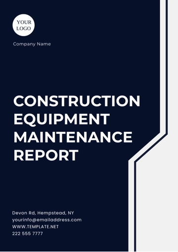 Free Construction Equipment Maintenance Report Template to Edit Online
