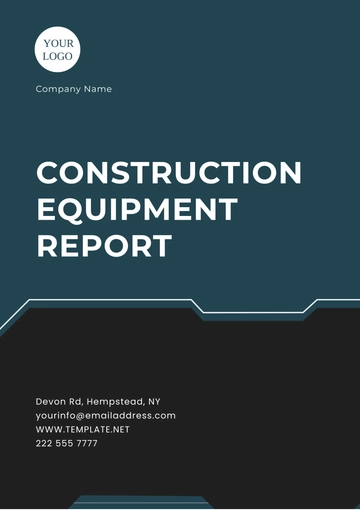 Free Construction Equipment Report Template to Edit Online