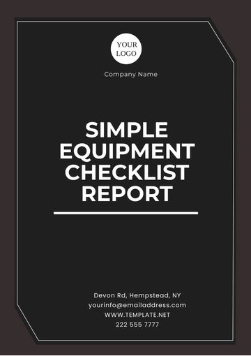 Free Simple Equipment Checklist Report Template to Edit Online