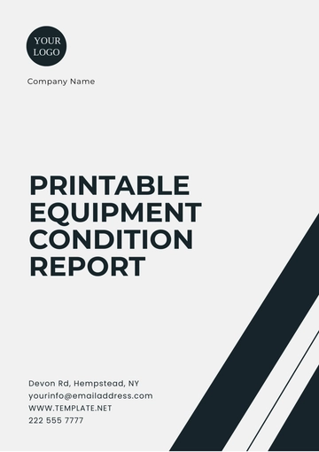 Free Printable Equipment Condition Report Template to Edit Online
