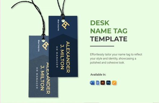 Desk Name Tag Template