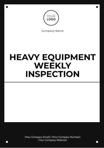 Free Heavy Equipment Weekly Inspection Template to Edit Online