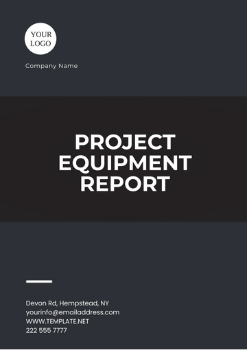 Free Project Equipment Report Template to Edit Online