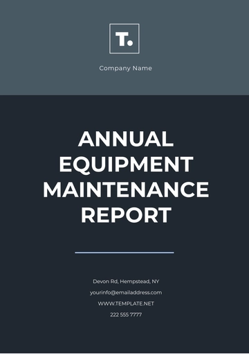 Free Annual Equipment Maintenance Report Template to Edit Online