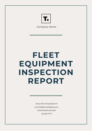 Free Fleet Equipment Inspection Report Template to Edit Online