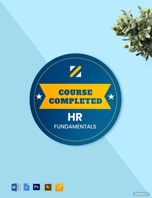 Course Completion Badge (Round) Template