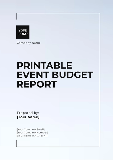 Free Printable Event Budget Report Template to Edit Online
