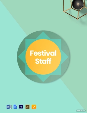 Festival Badge (Round) Template