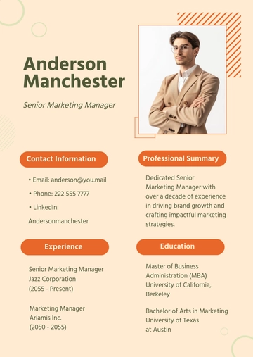 Free Modern Employee Profile Template to Edit Online