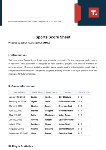 Free Sports Score Sheet Template to Edit Online