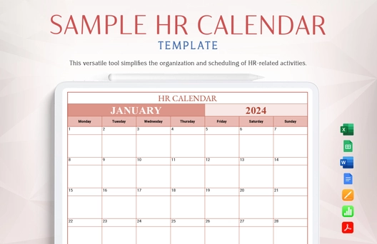 Sample HR Calendar Template