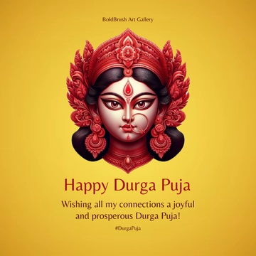 Free Durga Puja LinkedIn Post Template to Edit Online