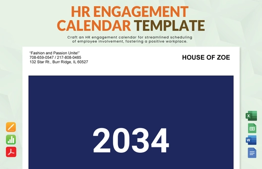 HR Engagement Calendar template