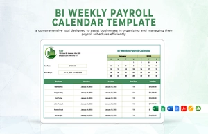 Bi-Weekly Payroll Calendar Template
