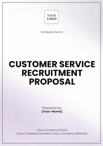 Free Customer Service Recruitment Proposal Template to Edit Online