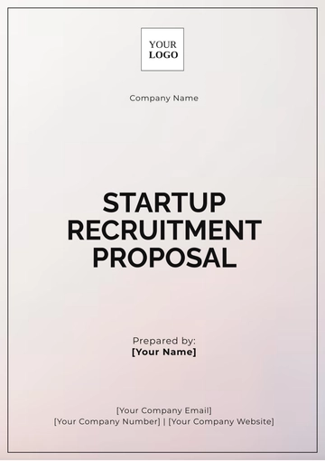 Free Startup Recruitment Proposal Template to Edit Online