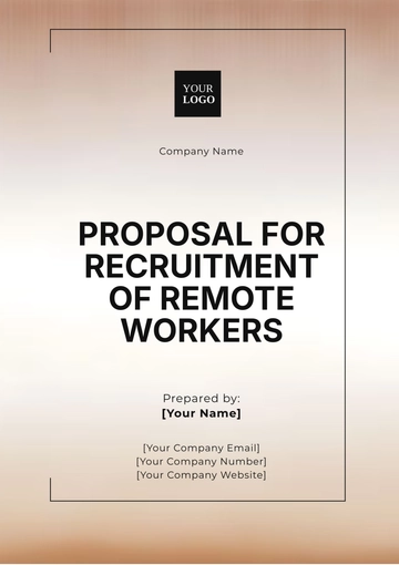 Free Proposal for Recruitment of Remote Workers Template to Edit Online