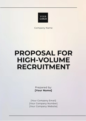 Free Proposal for High-Volume Recruitment Template to Edit Online