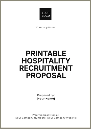 Free Printable Hospitality Recruitment Proposal Template to Edit Online