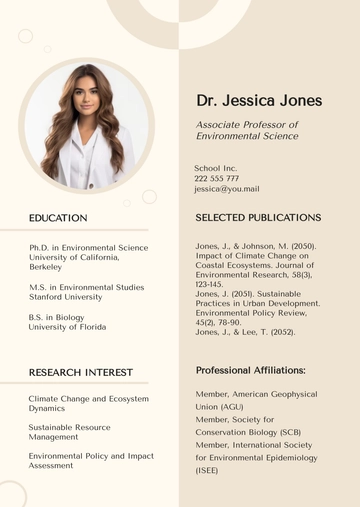 Free Academic Profile Design Template to Edit Online